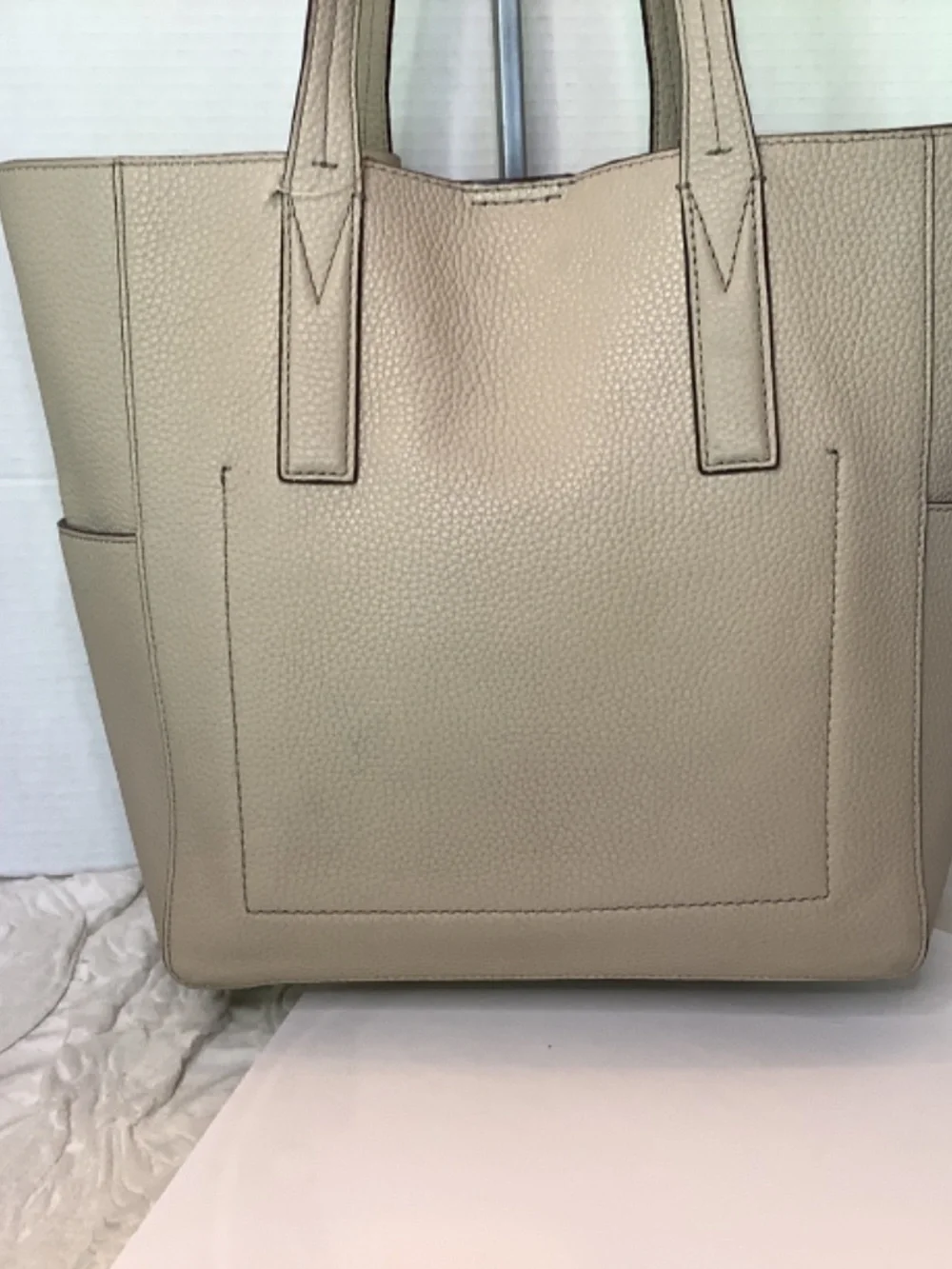 EUC Beige Michael‎ Kors tote shoulder leather bag
